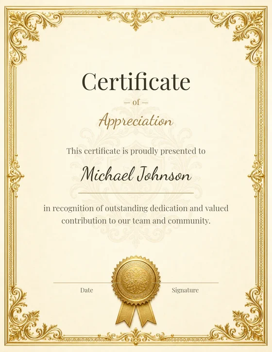 Certificate template preview